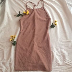 Nude pink midi dress